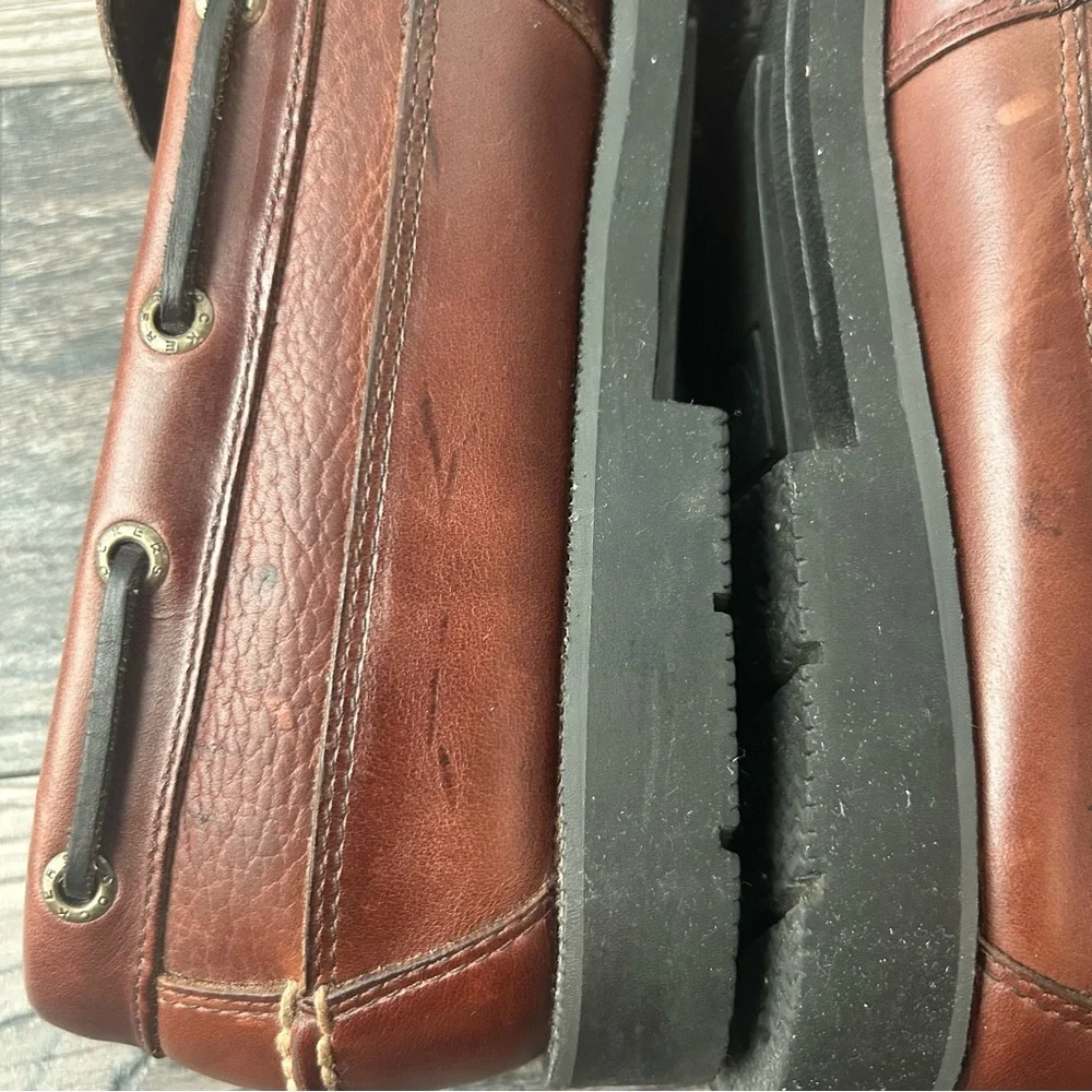 Dockers Men's Brown Leather Slip On Loafers Tassels Kiltie Size 13
